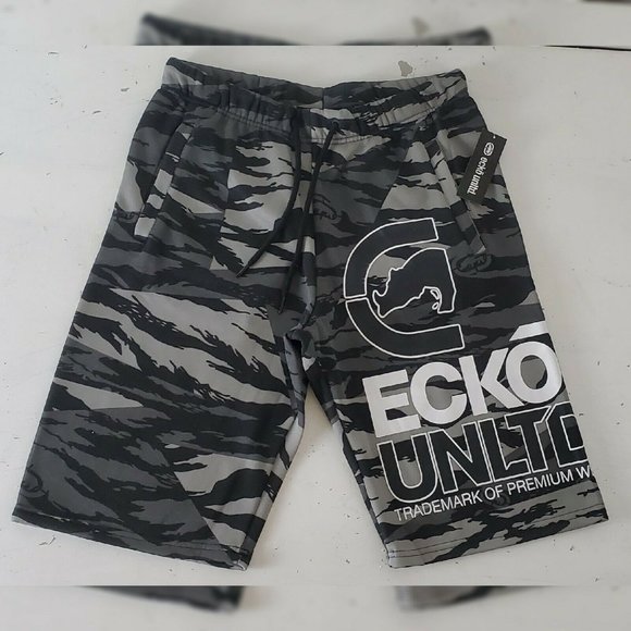 ECKO UNLTD AUTHENTIC FLEX IT FLEECE SHORTS MEN'S REGULAR FIT SIZE S BLACK TIGER - Picture 5 of 8